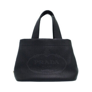 PRADA Leather Tote Bag Punched Logo